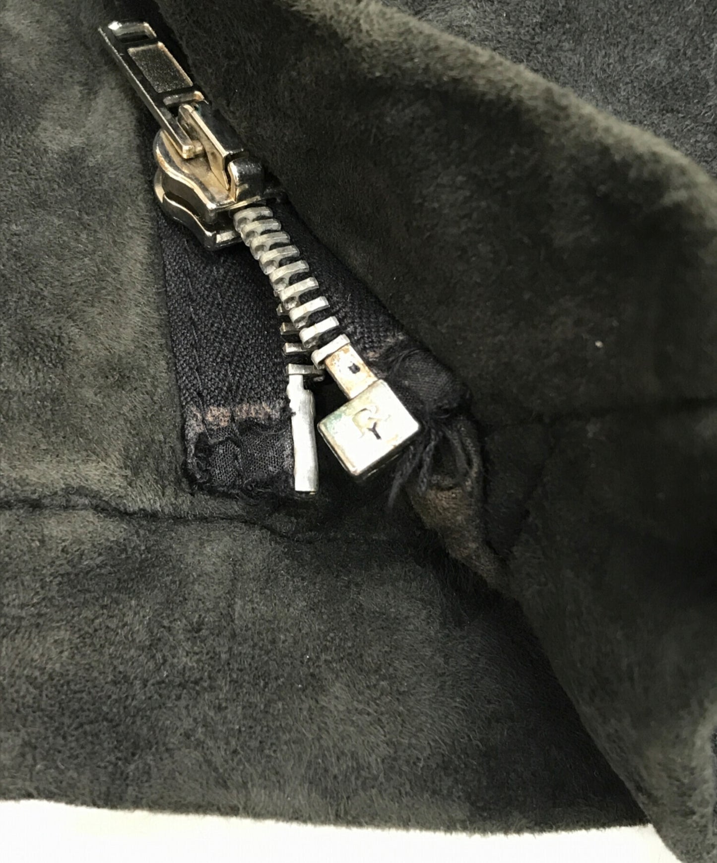 [Pre-owned] RICK OWENS Suede leather rider's zip jacket RO5733/LR