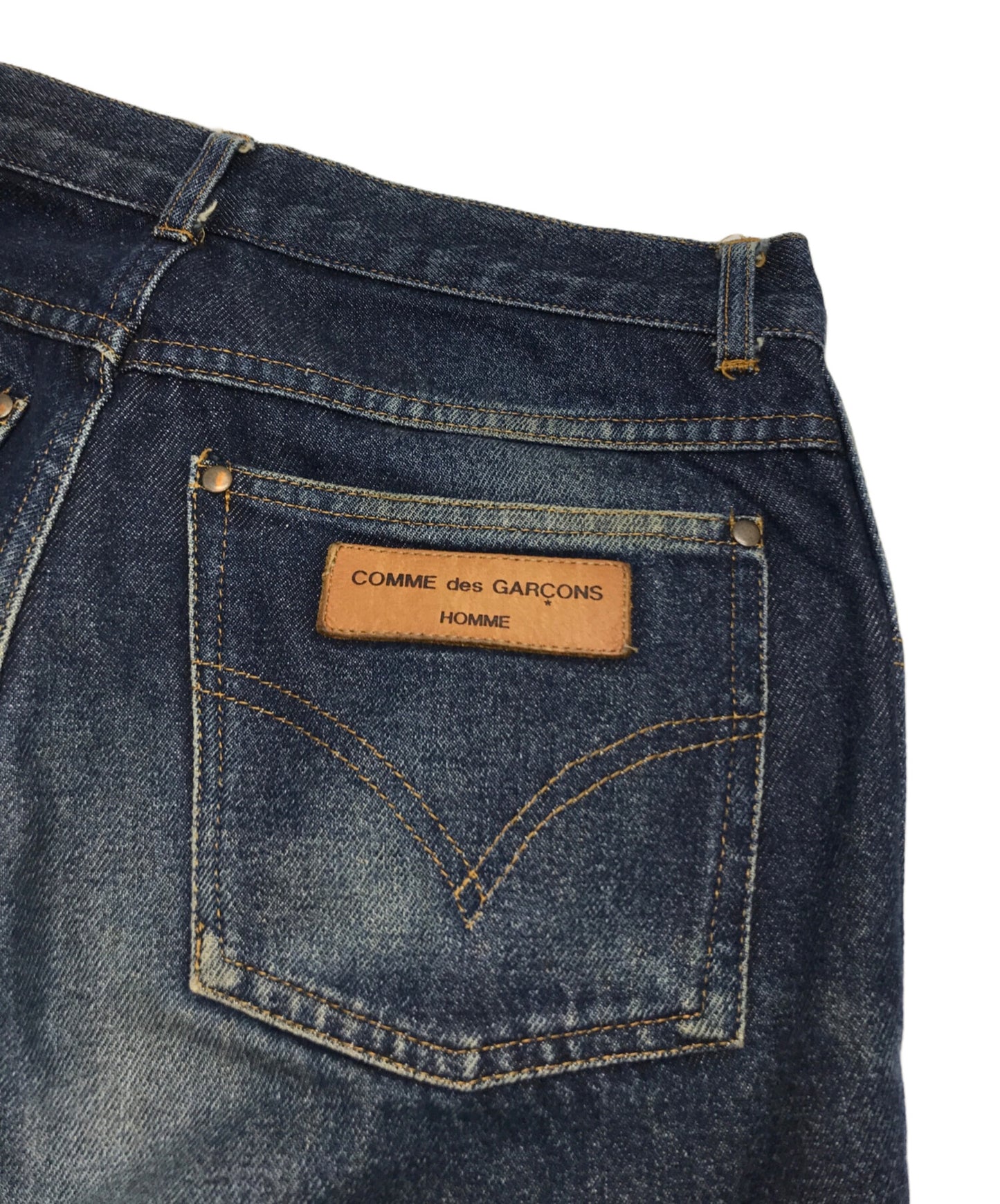 [Pre-owned] COMME des GARCONS HOMME Leather patch denim pants