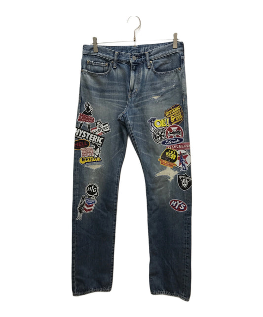 [Pre-owned] Hysteric Glamour HG STICKERS Slim Straight Denim Pants 0223AP17