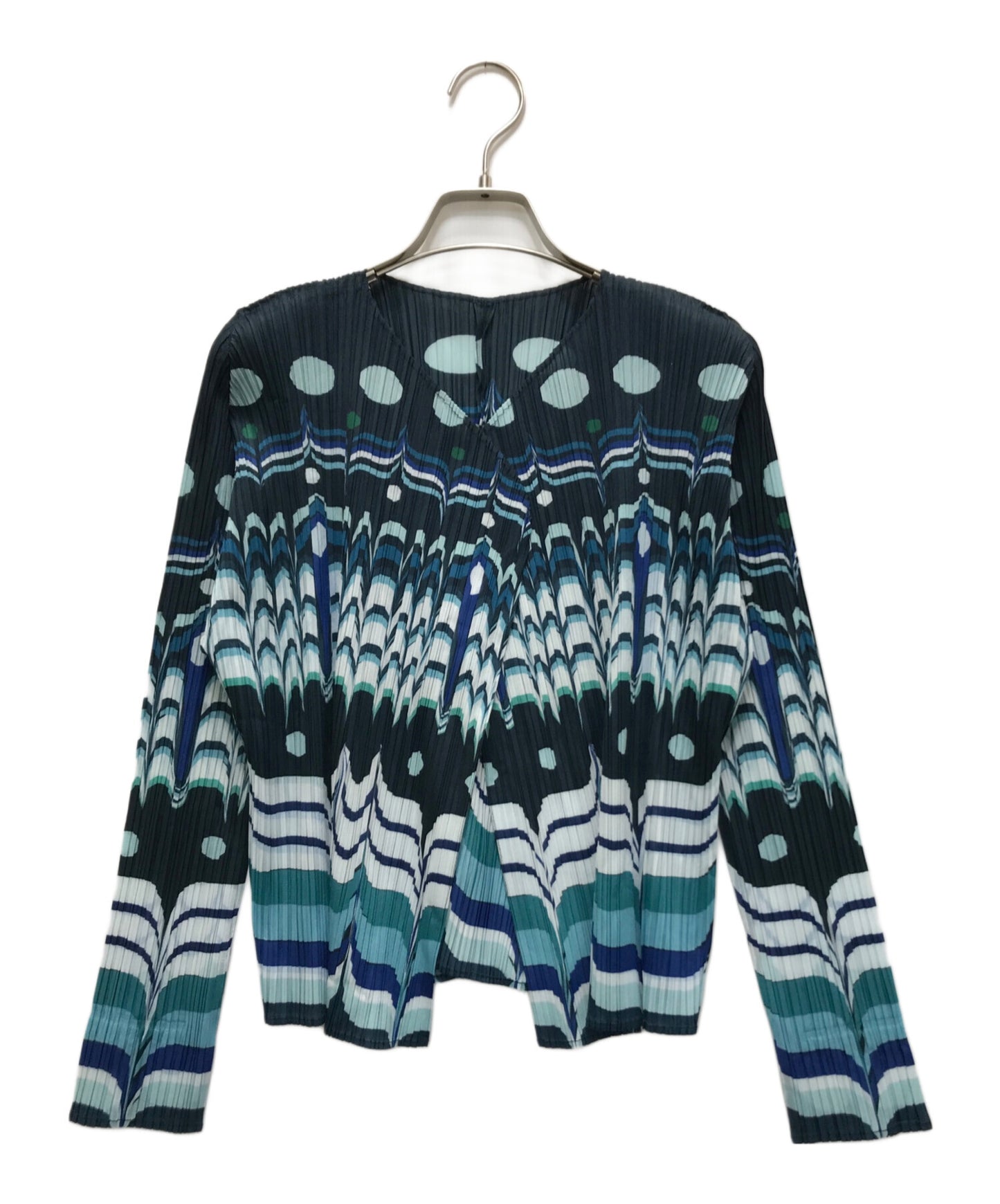[Pre-owned] PLEATS PLEASE Pleated cardigan with all-over pattern PP63-J0775