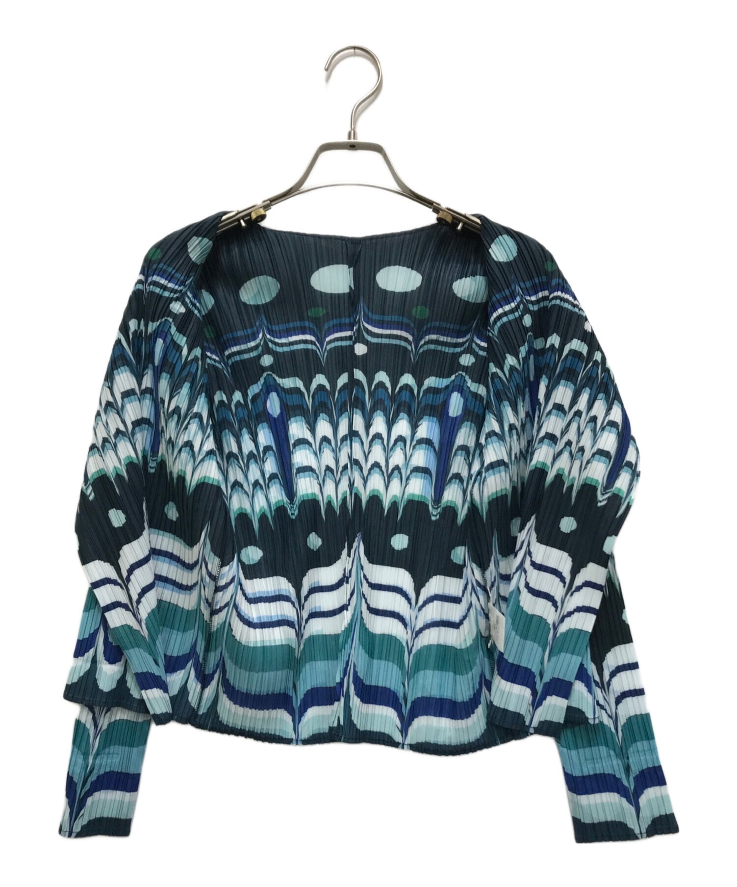 [Pre-owned] PLEATS PLEASE Pleated cardigan with all-over pattern PP63-J0775