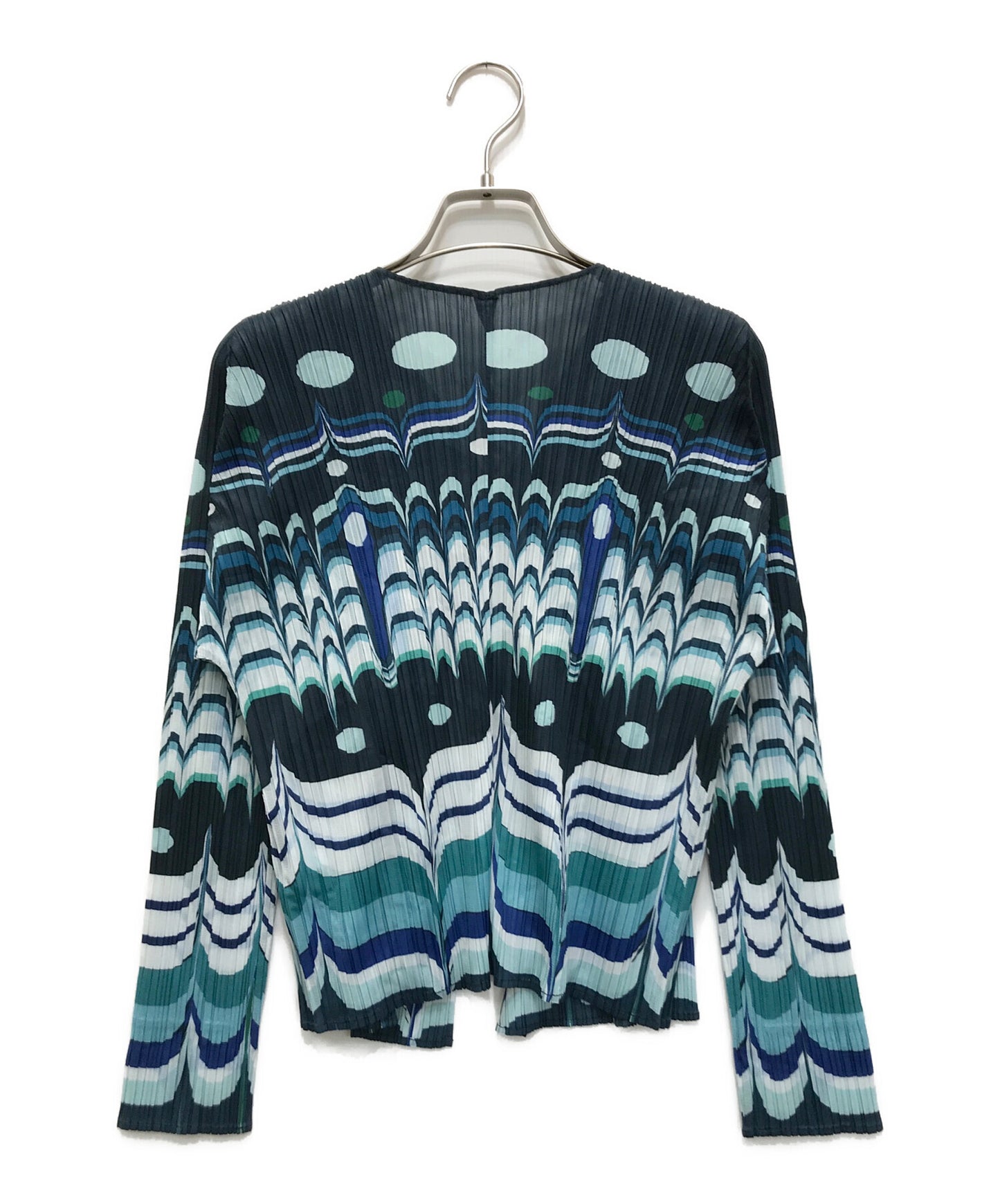 [Pre-owned] PLEATS PLEASE Pleated cardigan with all-over pattern PP63-J0775