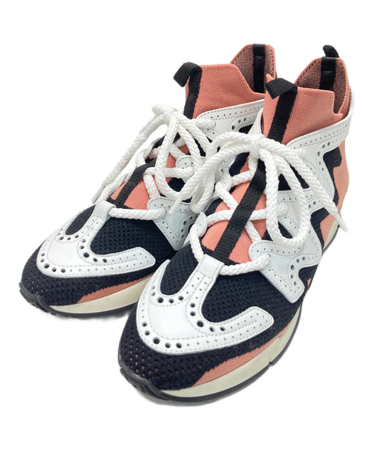 [Pre-owned] HERMES Action Bicolor Knit High Rise Sneakers 201103Z