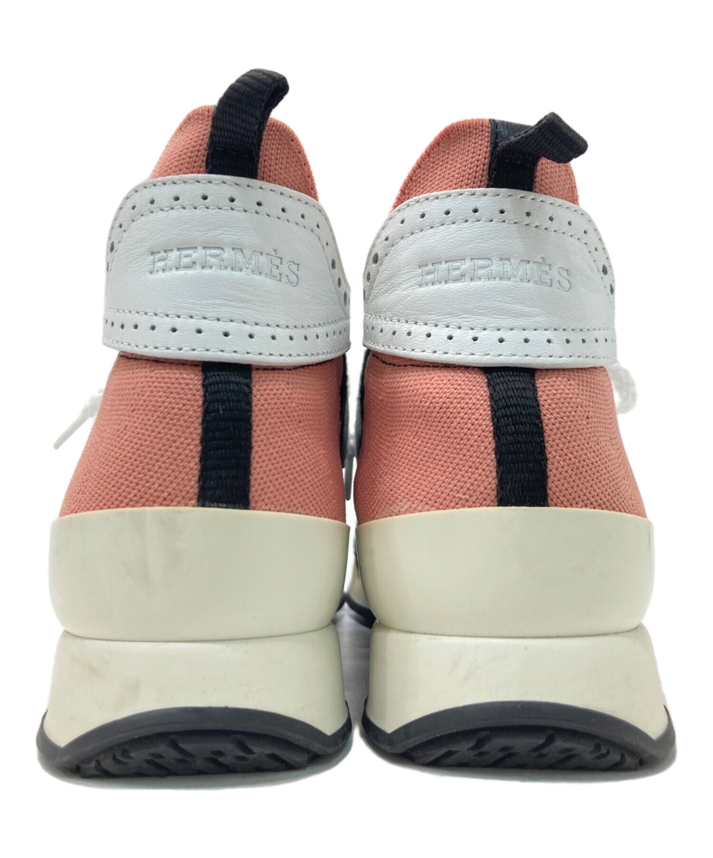 [Pre-owned] HERMES Action Bicolor Knit High Rise Sneakers 201103Z