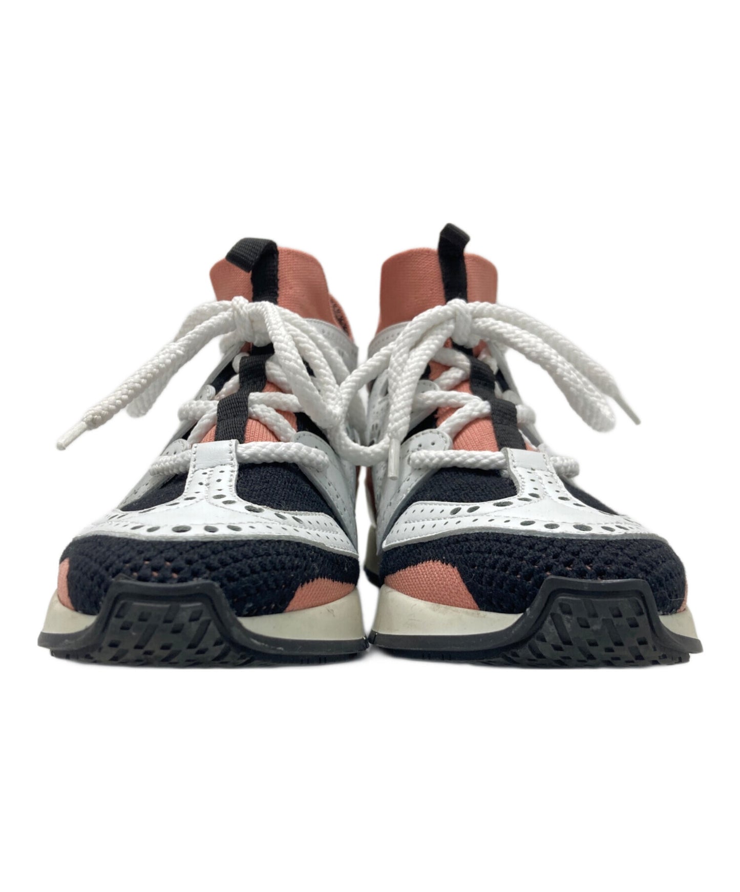 [Pre-owned] HERMES Action Bicolor Knit High Rise Sneakers 201103Z