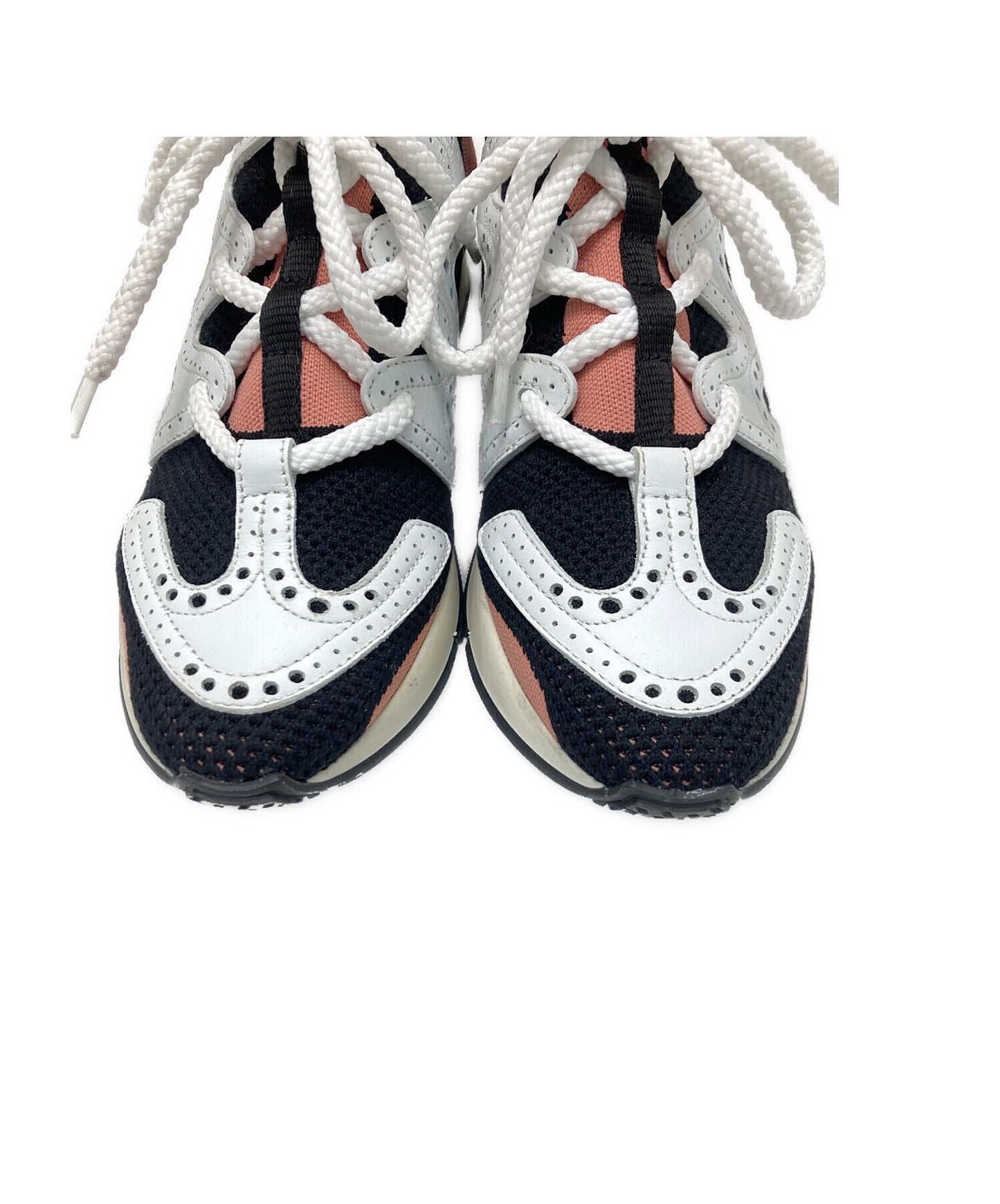 [Pre-owned] HERMES Action Bicolor Knit High Rise Sneakers 201103Z