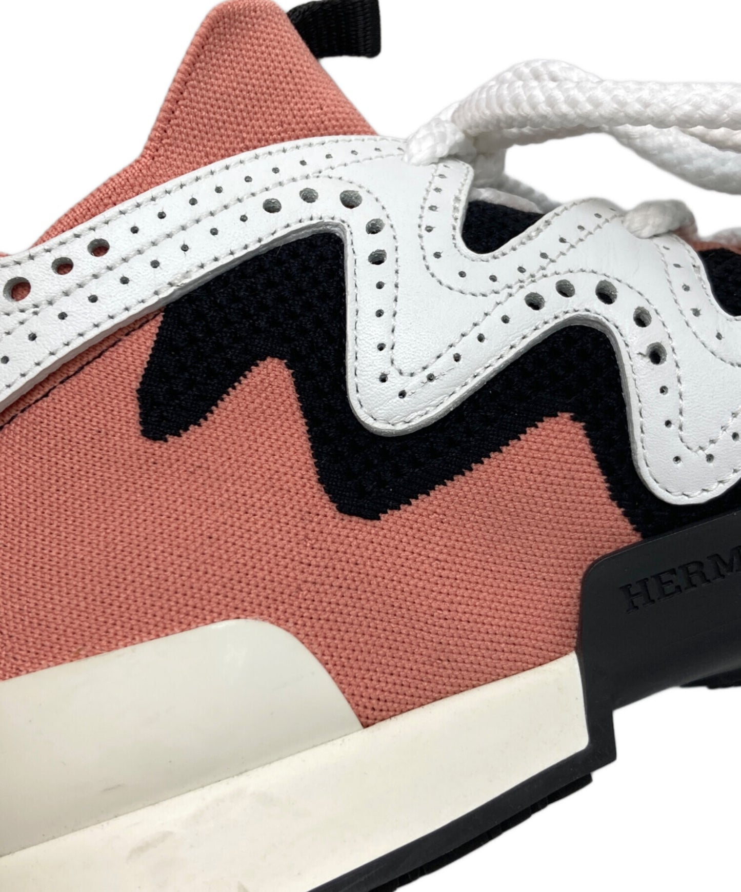 [Pre-owned] HERMES Action Bicolor Knit High Rise Sneakers 201103Z