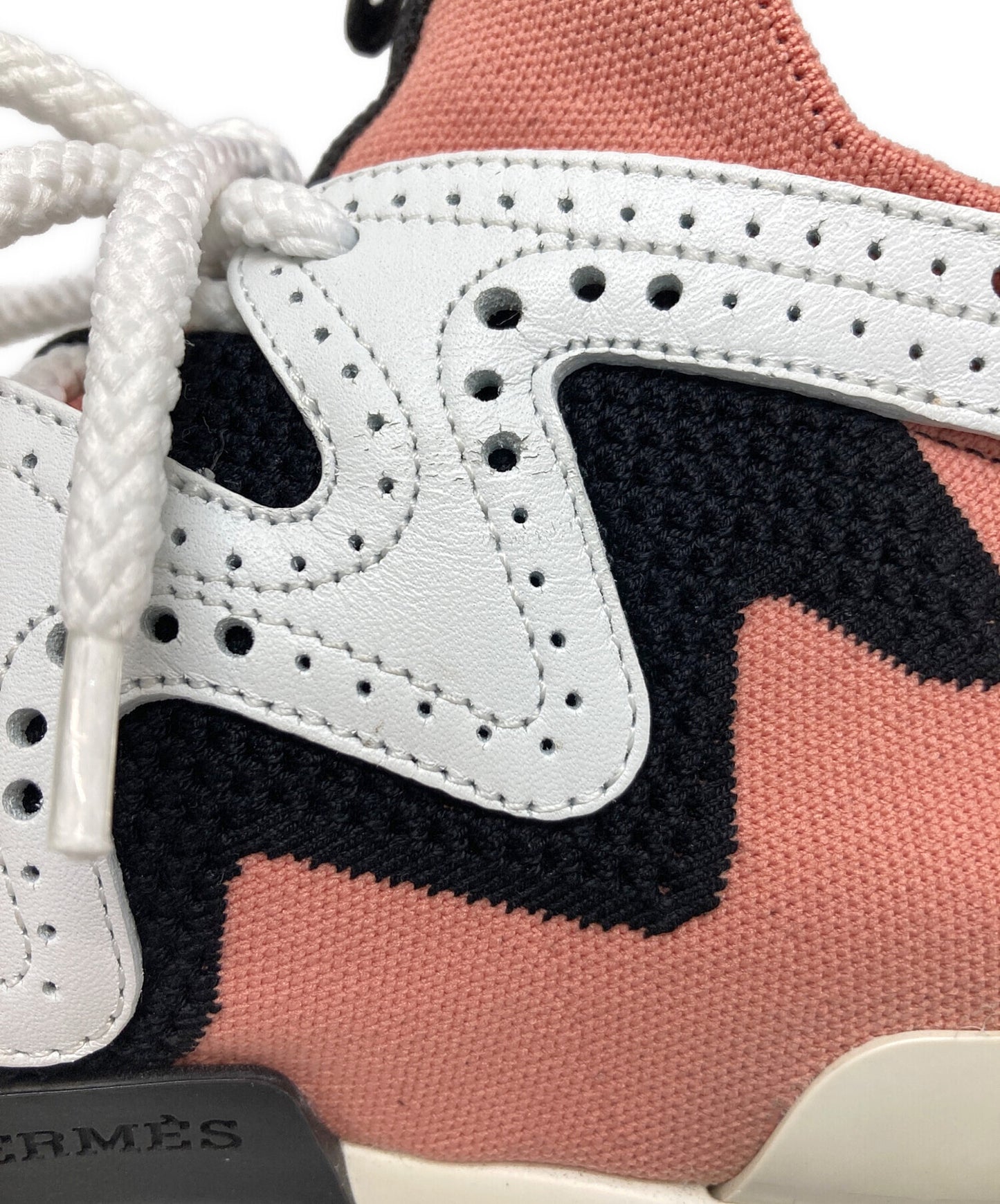 [Pre-owned] HERMES Action Bicolor Knit High Rise Sneakers 201103Z