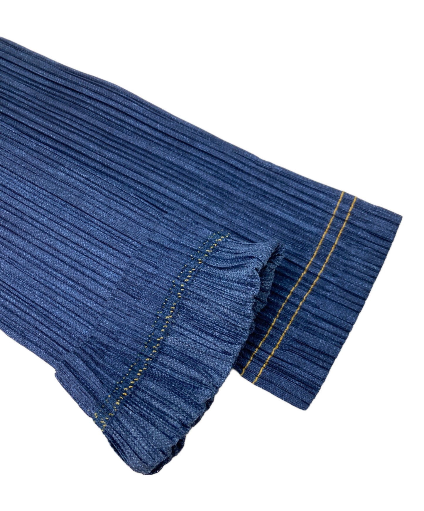 [Pre-owned] PLEATS PLEASE Denim Print Pleated Jacket PP75-JD021