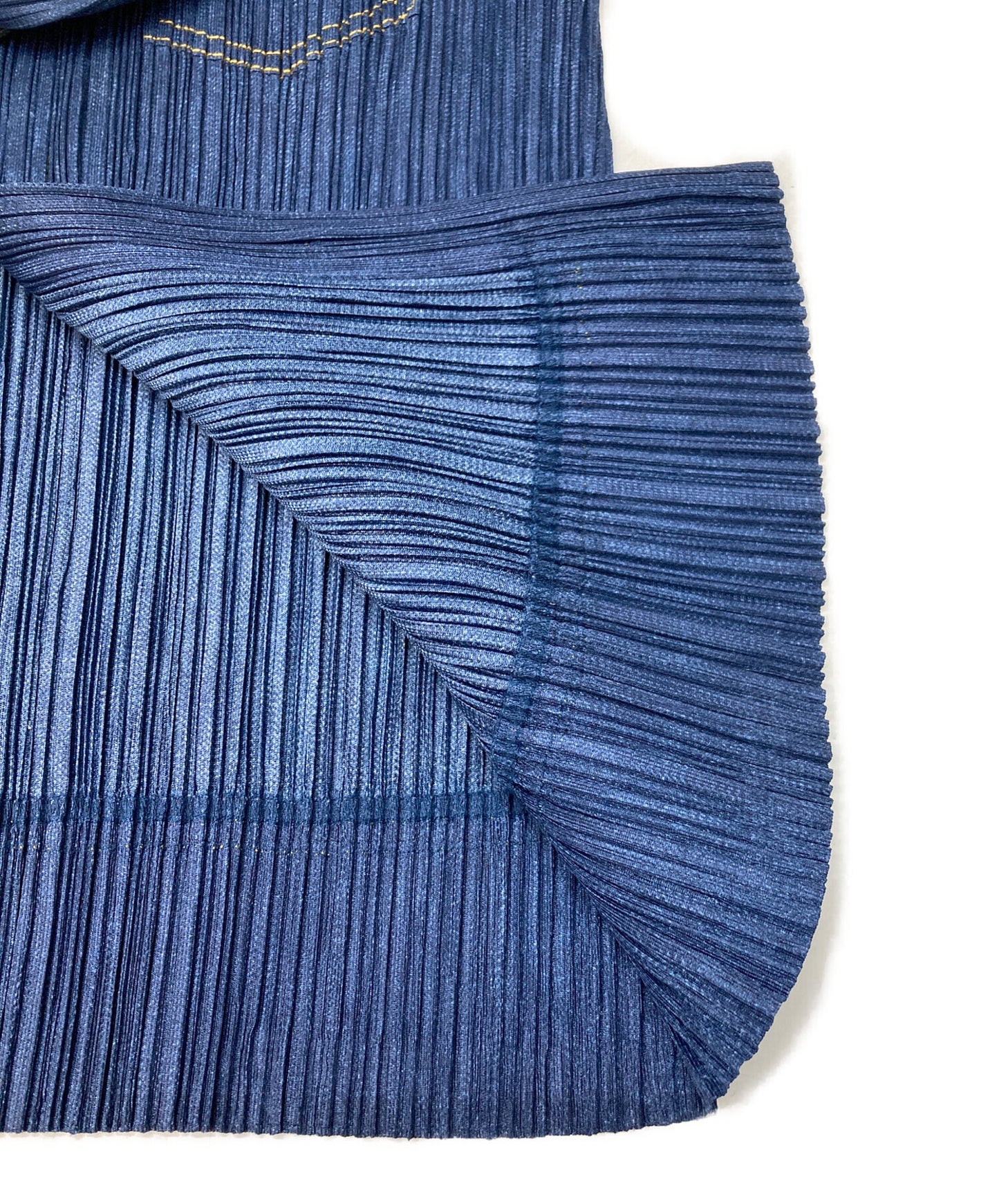 [Pre-owned] PLEATS PLEASE Denim Print Pleated Jacket PP75-JD021