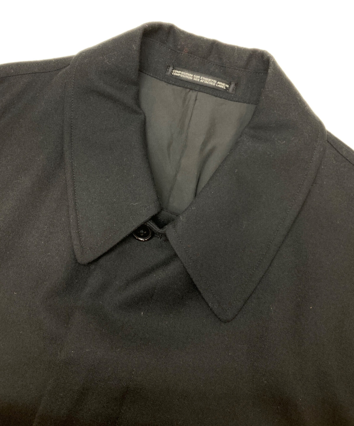 [Pre-owned] Yohji Yamamoto COSTUME D'HOMME Wool Zip Stencil Collar Coat HV-C81-165