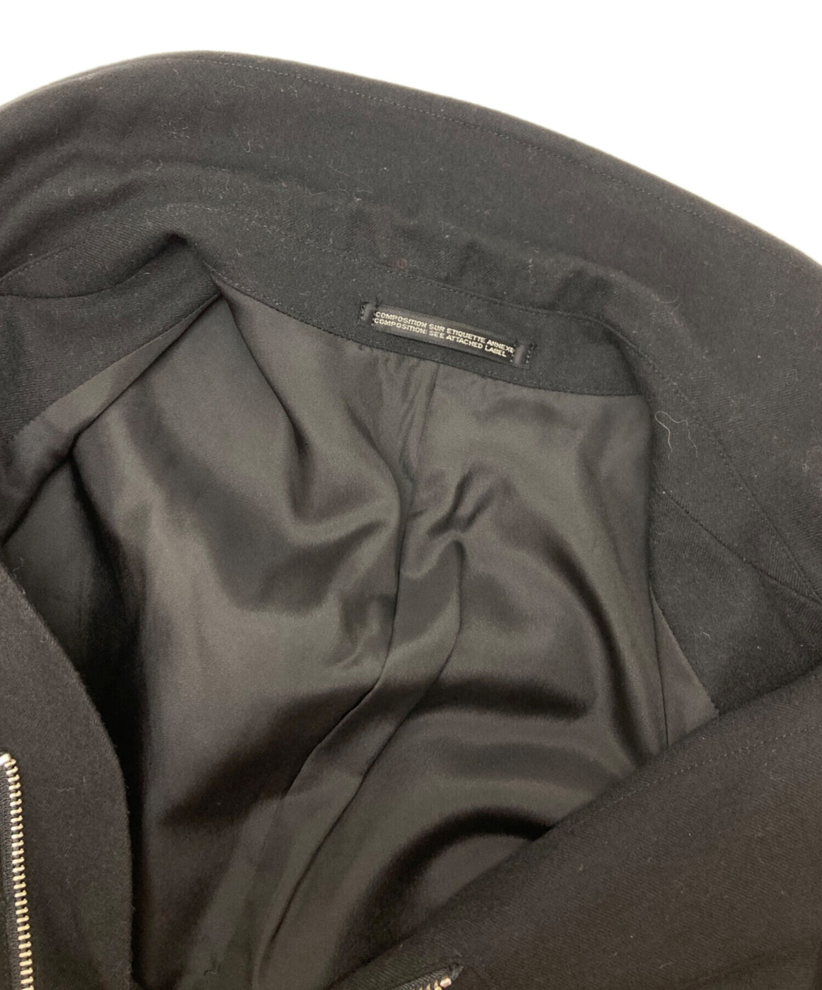 [Pre-owned] Yohji Yamamoto COSTUME D'HOMME Wool Zip Stencil Collar Coat HV-C81-165