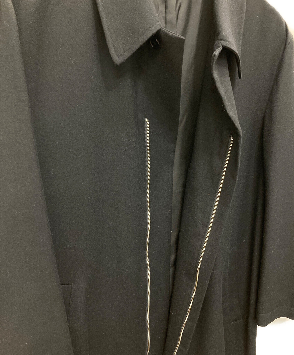 [Pre-owned] Yohji Yamamoto COSTUME D'HOMME Wool Zip Stencil Collar Coat HV-C81-165