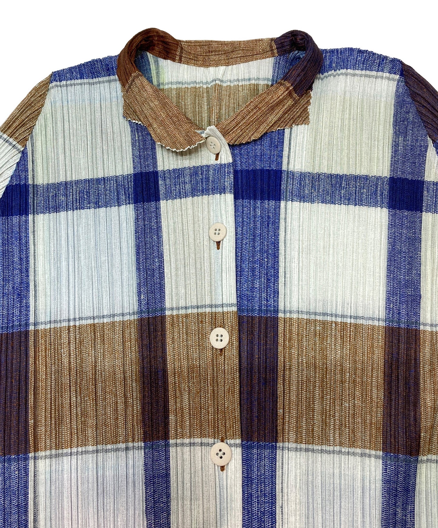 [Pre-owned] PLEATS PLEASE checked pleated shirt PP11-JD781