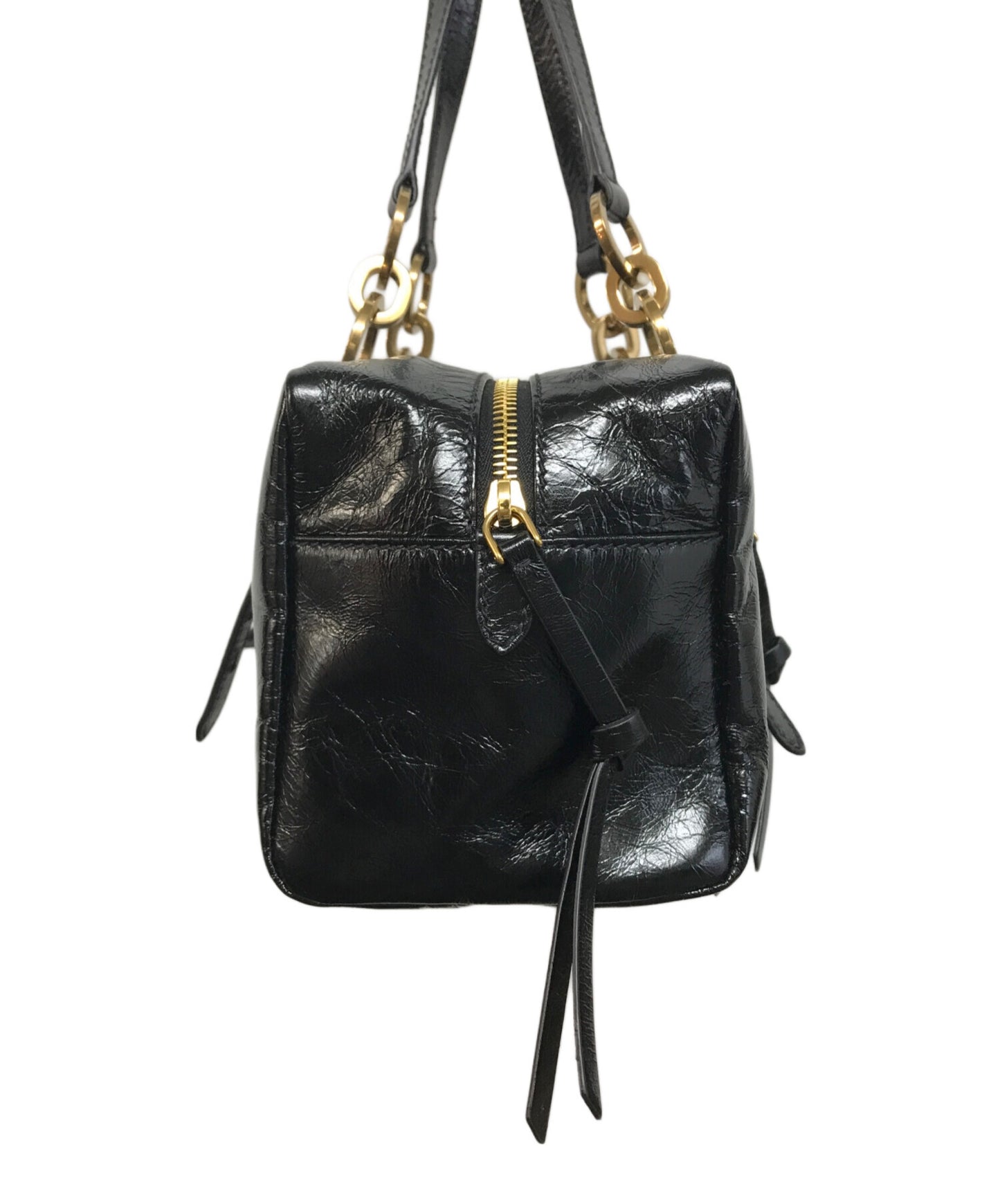 [Pre-owned] PRADA Dangle Medium Leather Top Handle Bag 1BB138 2CYR F0002 V OOO