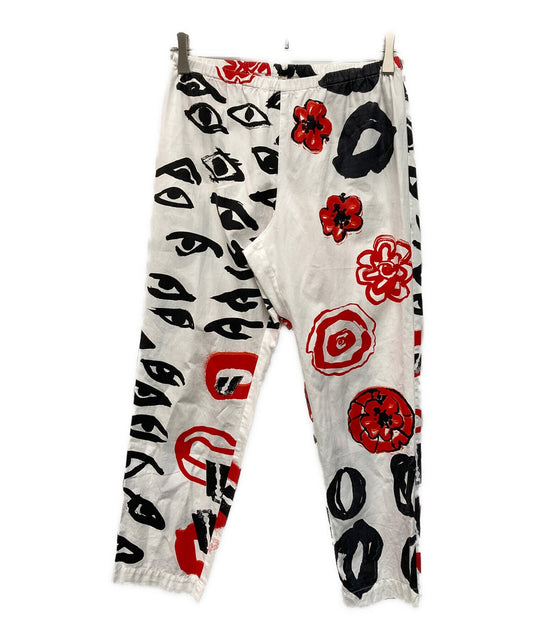 [Pre-owned] COMME des GARCONS Cotton Pigment-Printed Eye-Pattern Pants, 2000s, Original Tag GP-04015M