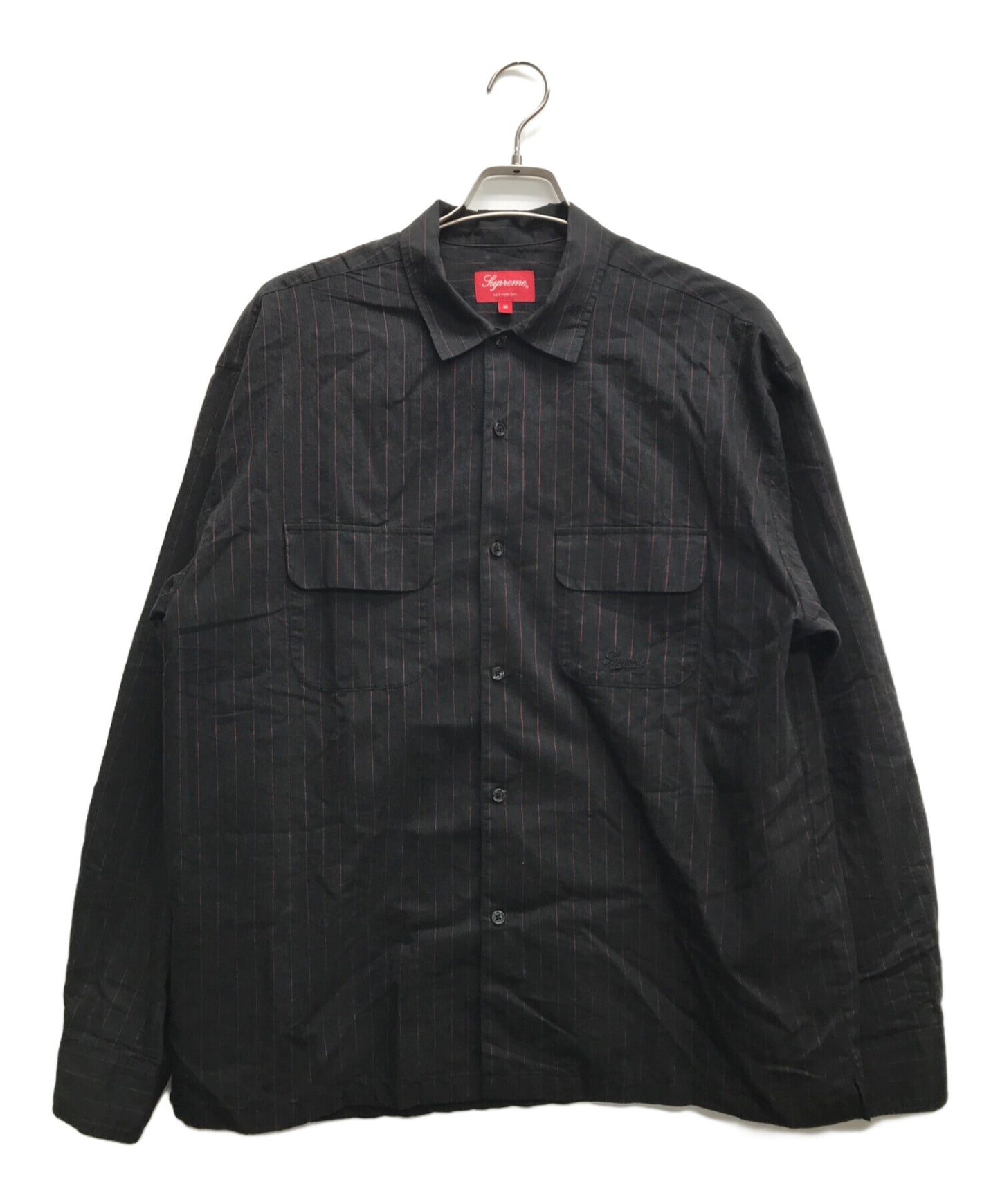 [Pre-owned] SUPREME Pinstripe Linen Shirt