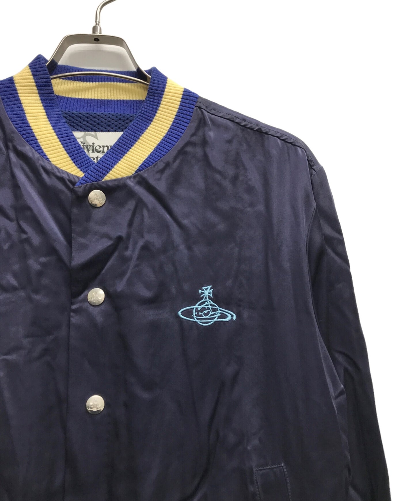 [Pre-owned] Vivienne Westwood man satin and embroidered version of a stadium jumper 4145-1501