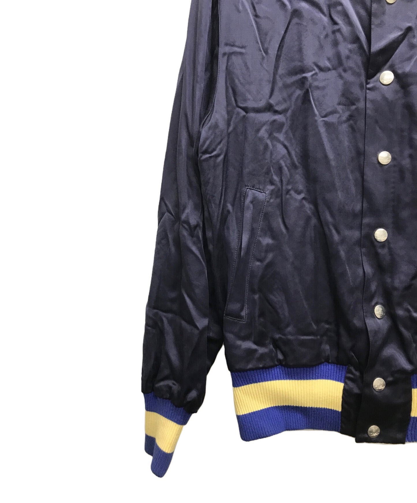 [Pre-owned] Vivienne Westwood man satin and embroidered version of a stadium jumper 4145-1501