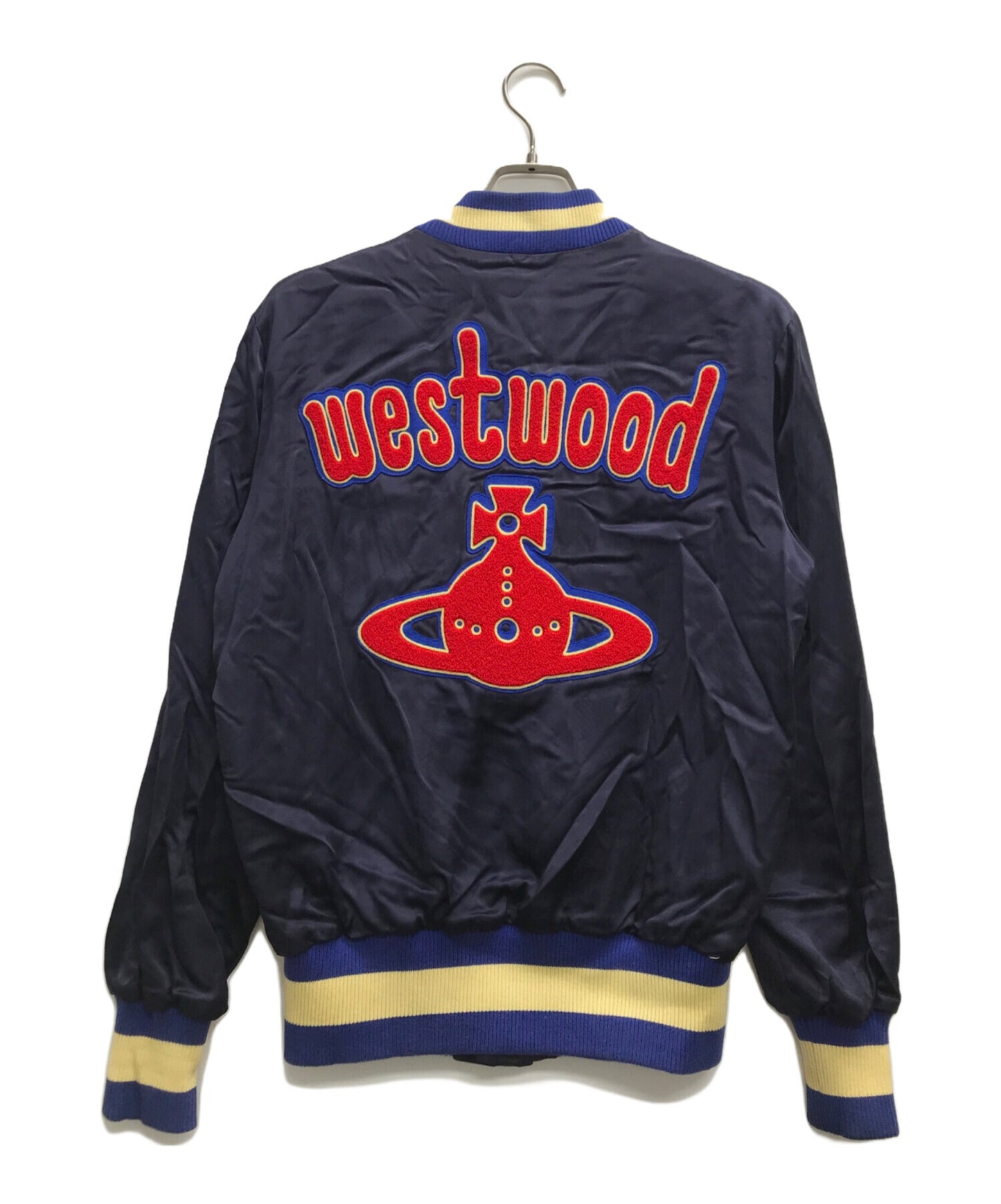 [Pre-owned] Vivienne Westwood man satin and embroidered version of a stadium jumper 4145-1501