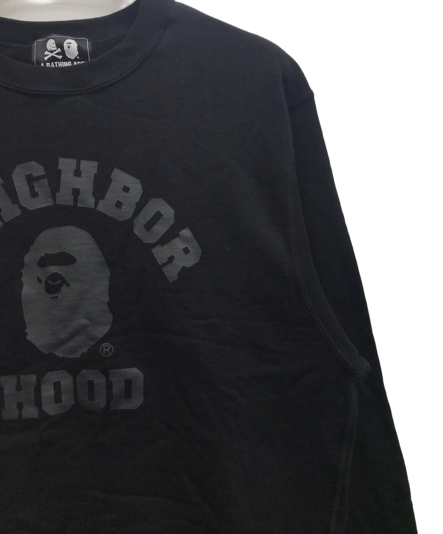 [Pre-owned] A BATHING APE BAPE NBHD RELAXED FIT CREWNECK/Bape Neighborhood Relaxed Fit Crew Neck/Crew Neck Sweatshirt 001SWJ231901C