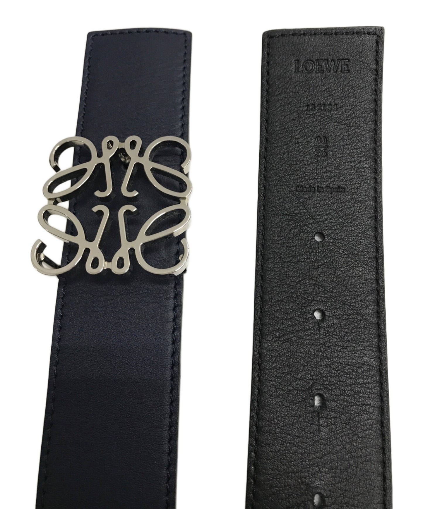 [Pre-owned] LOEWE Reversible anagram leather belt 182134