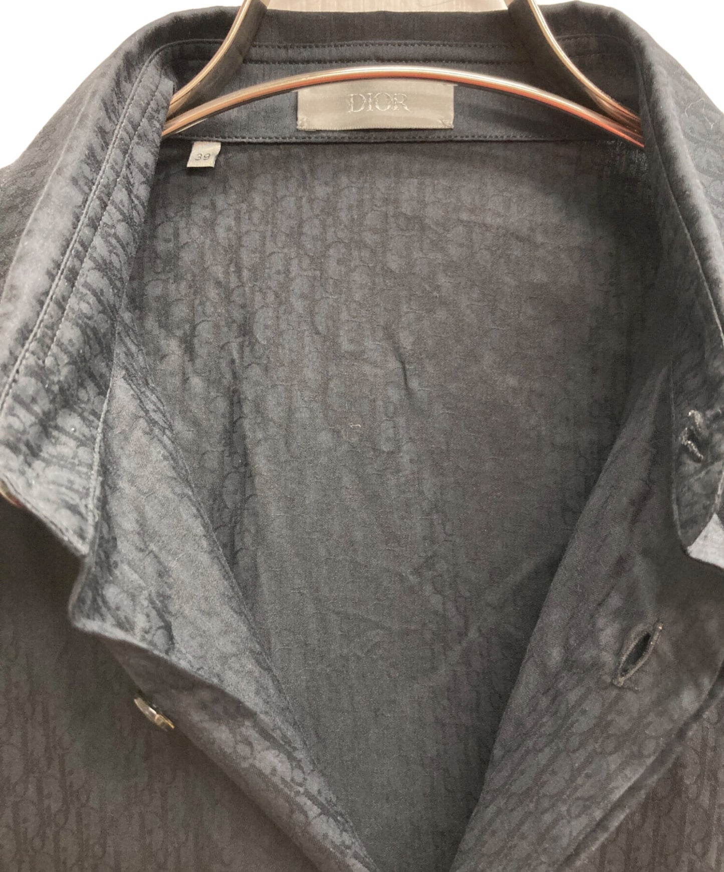 [Pre-owned] Dior Short-sleeved shirt with oblique pattern and winged buttons 013c503a4743