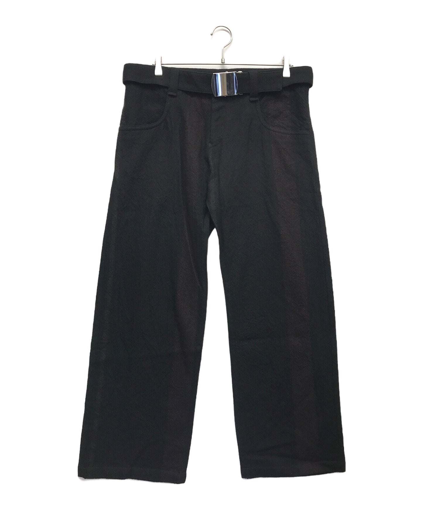 [Pre-owned] Yohji Yamamoto FEMME Wool Gacha Belt Striped Pants Wool Pants Pants Bottoms FB-P26-532