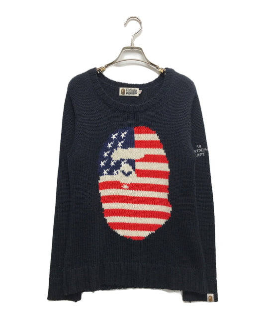 [Pre-owned] A BATHING APE Stars and stripes knit 001kn0702014x