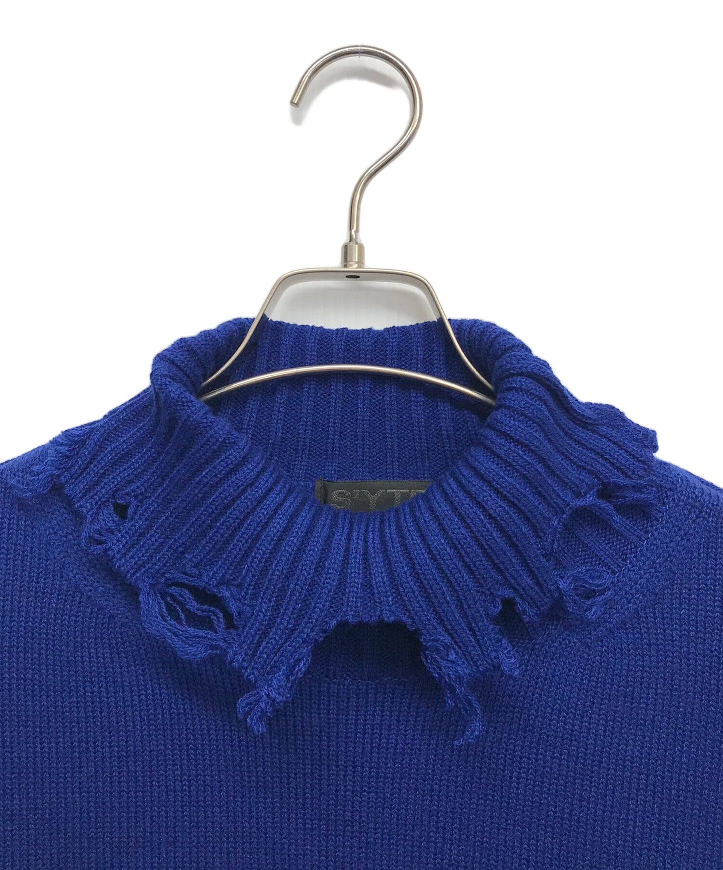 [Pre-owned] s'yte 7G BULKY WOOL DAMAGE TURTLE PULLOVER Turtleneck High Neck Knit Sweater UU-K47-613