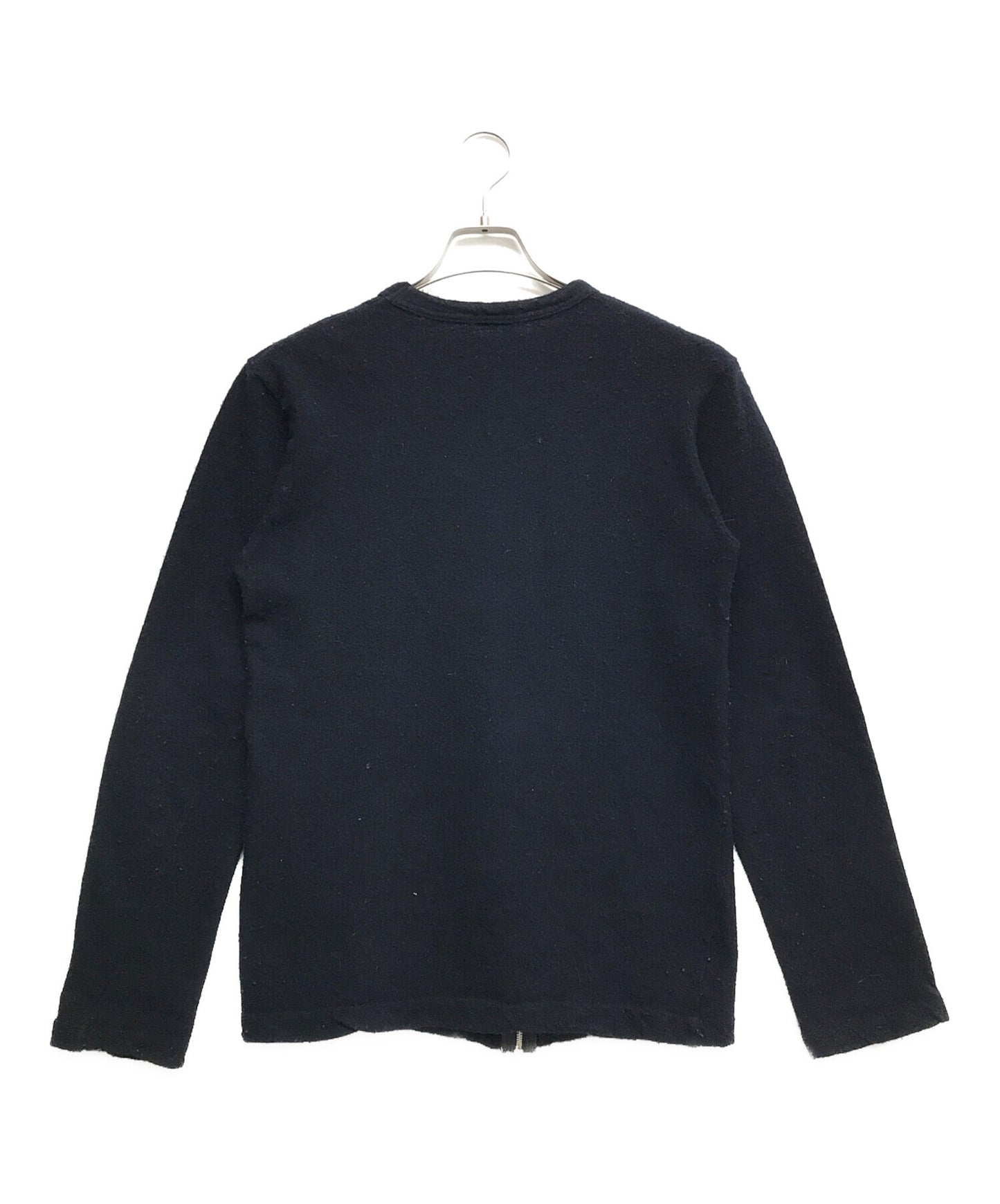[Pre-owned] COMME des GARCONS HOMME PLUS Woolen Shrunken Reversed Logo Zip Knit Knit Hoodie PT040440