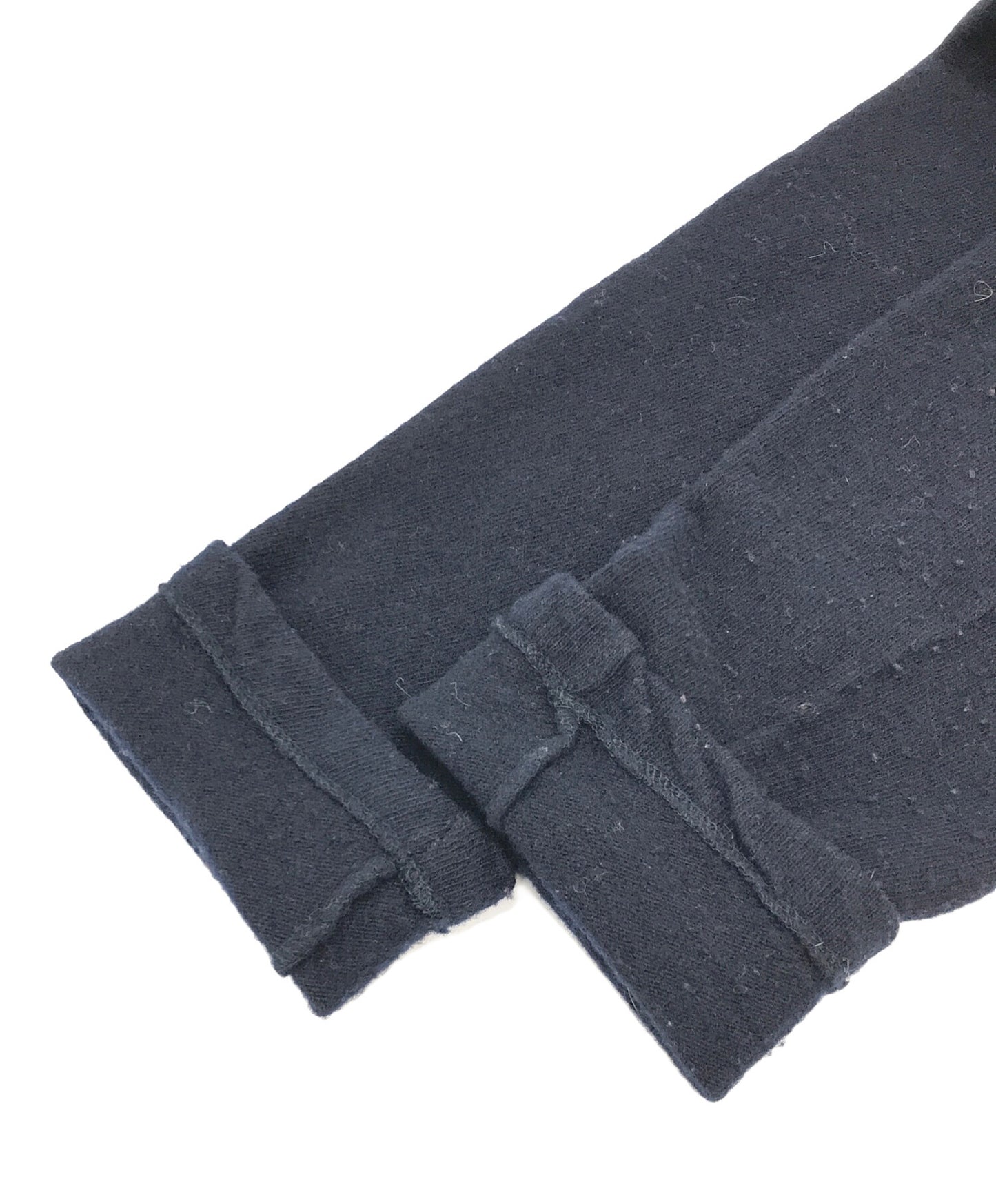 [Pre-owned] COMME des GARCONS HOMME PLUS Woolen Shrunken Reversed Logo Zip Knit Knit Hoodie PT040440