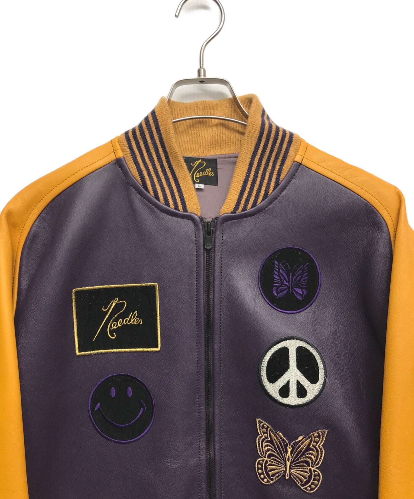 [Pre-owned] Needles Leather Award Jacket Leather Jacket Varsity Jacket LQ094