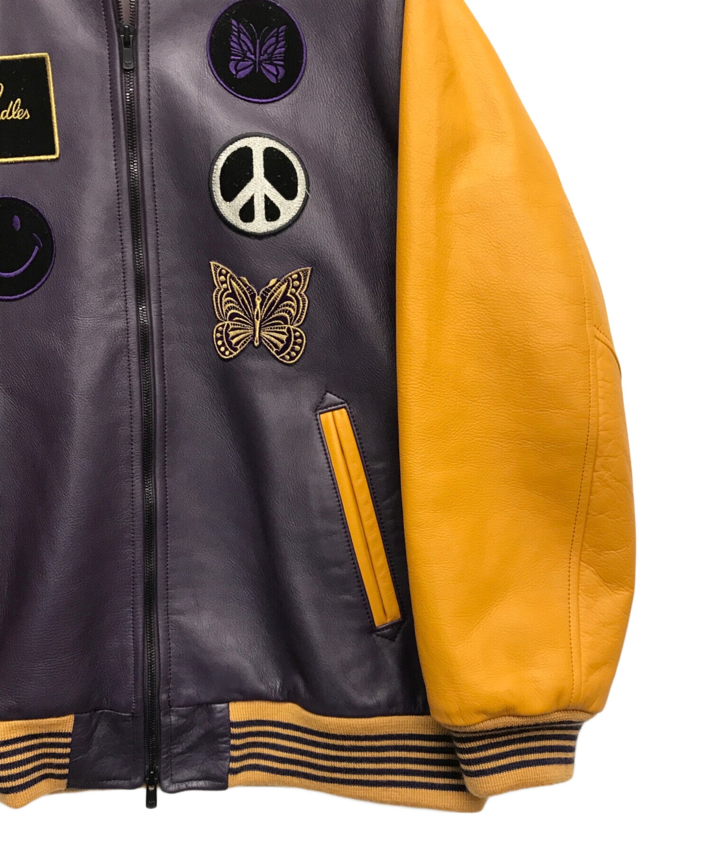 [Pre-owned] Needles Leather Award Jacket Leather Jacket Varsity Jacket LQ094