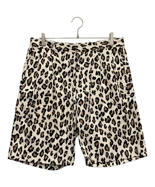 [Pre-owned] WACKO MARIA LEOPARD DOUBLE PLEATED SHORT TROUSERS half pants pants pants WM-PT-13