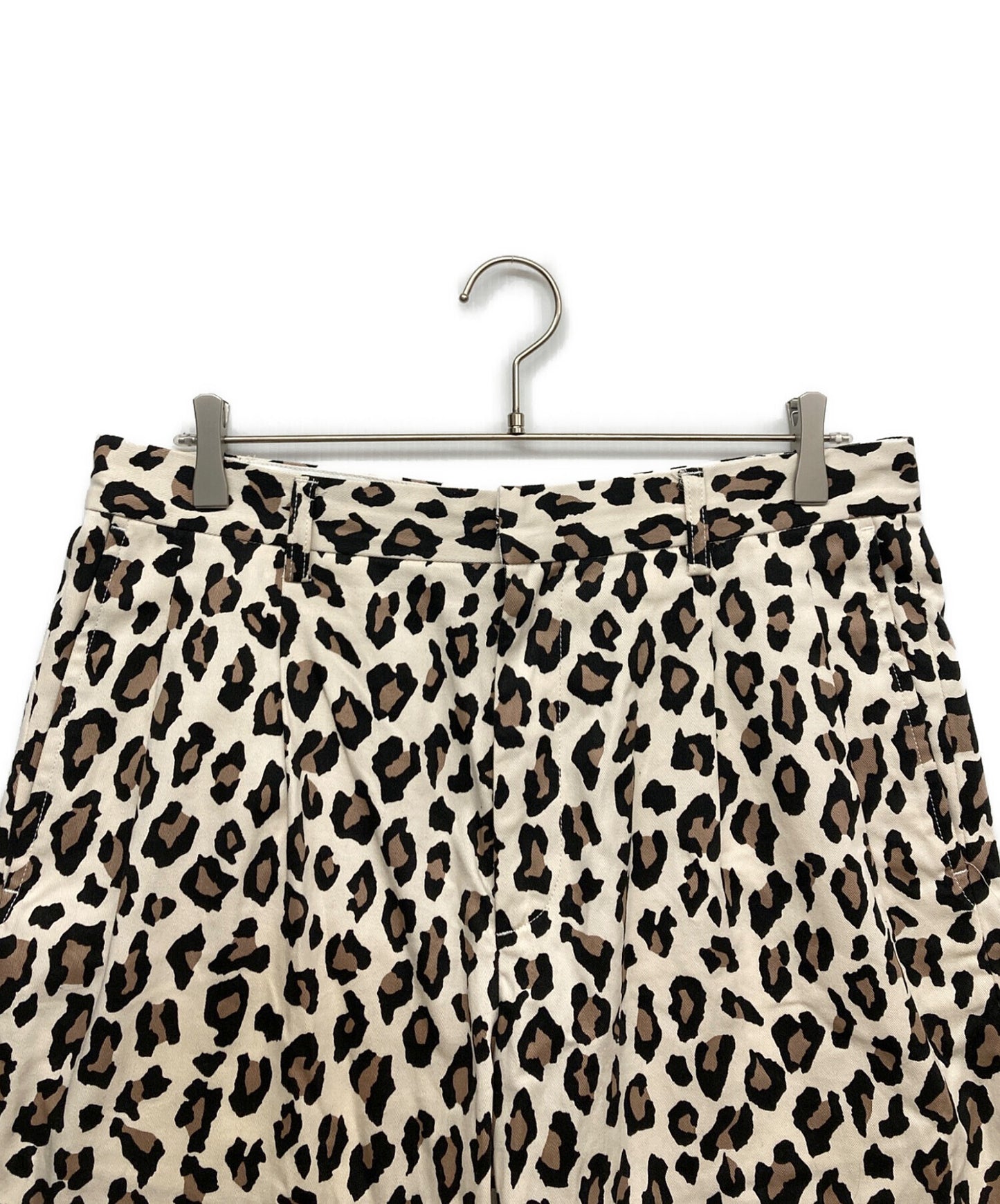 [Pre-owned] WACKO MARIA LEOPARD DOUBLE PLEATED SHORT TROUSERS half pants pants pants WM-PT-13
