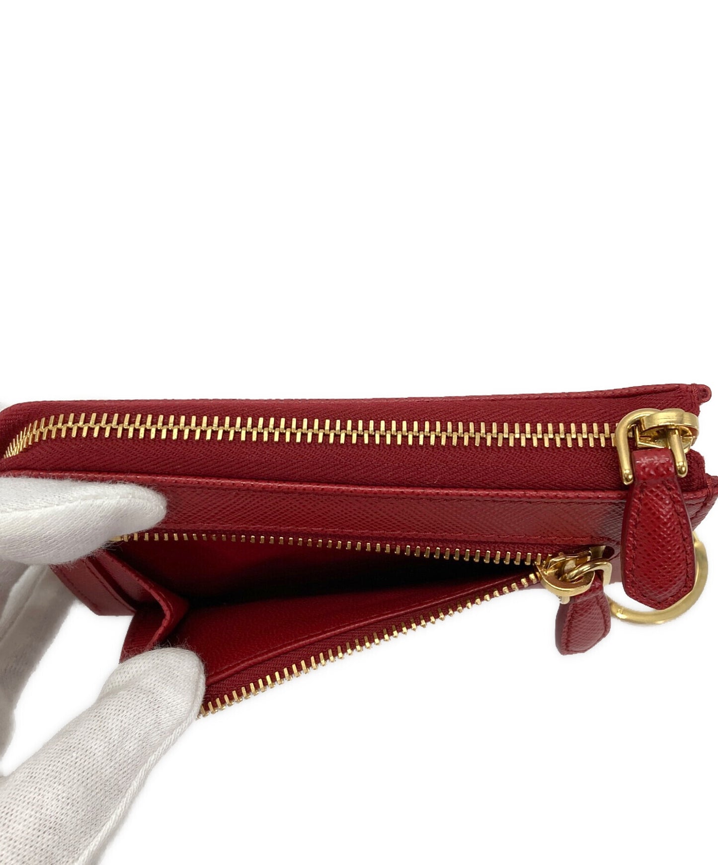 [Pre-owned] PRADA SAFFIANO METAL Key Pouch Wallet Coin Purse 1PP122