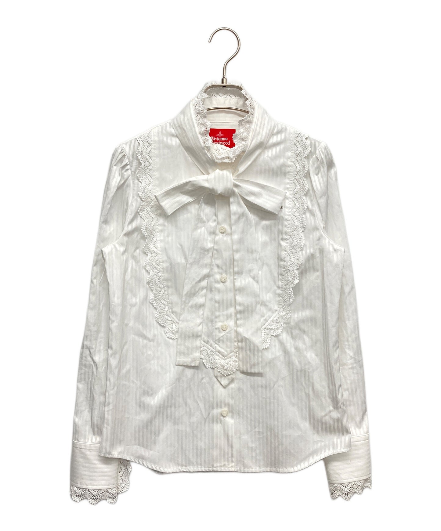 [Pre-owned] Vivienne Westwood Frilled Bow Tie Blouse Long Sleeve Shirt Long Sleeve Blouse Long Sleeve Shirt Blouse 16-11-832001-00