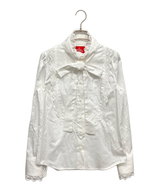 [Pre-owned] Vivienne Westwood Frilled Bow Tie Blouse Long Sleeve Shirt Long Sleeve Blouse Long Sleeve Shirt Blouse 16-11-832001-00