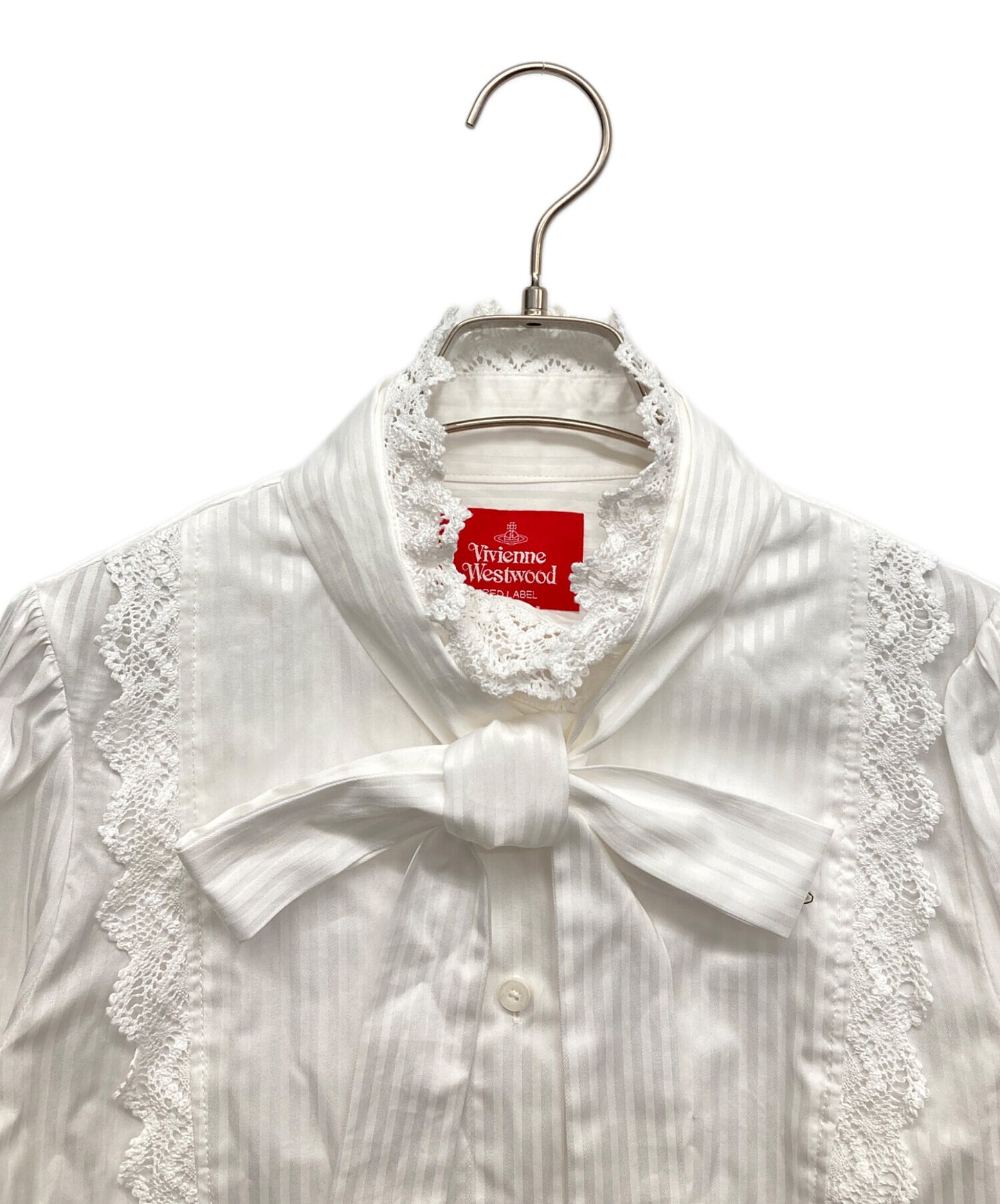 [Pre-owned] Vivienne Westwood Frilled Bow Tie Blouse Long Sleeve Shirt Long Sleeve Blouse Long Sleeve Shirt Blouse 16-11-832001-00