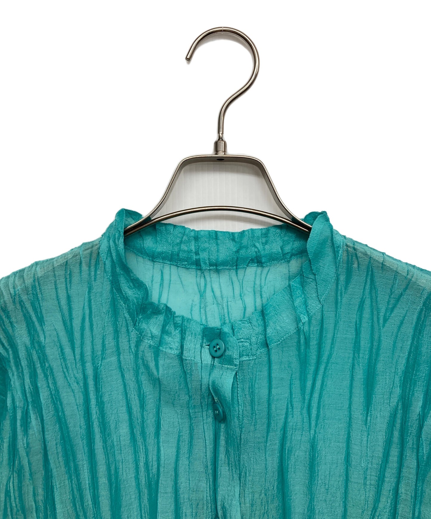 [Pre-owned] PLEATS PLEASE Sheer Pleated Blouse Long Sleeve Blouse Long Sleeve Blouse PP51FO222