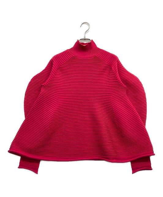 [Pre-owned] PLEATS PLEASE POWAN KNIT Modified High Neck Striped Knitwear Knit PP43KK811