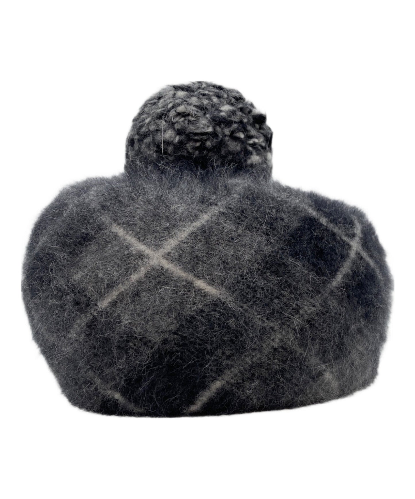 [Pre-owned] Vivienne Westwood Angora Wool Checkered Knit Beret, Checkered Knit Beret, Knit Beret, Beret, Hat, Knit Hat