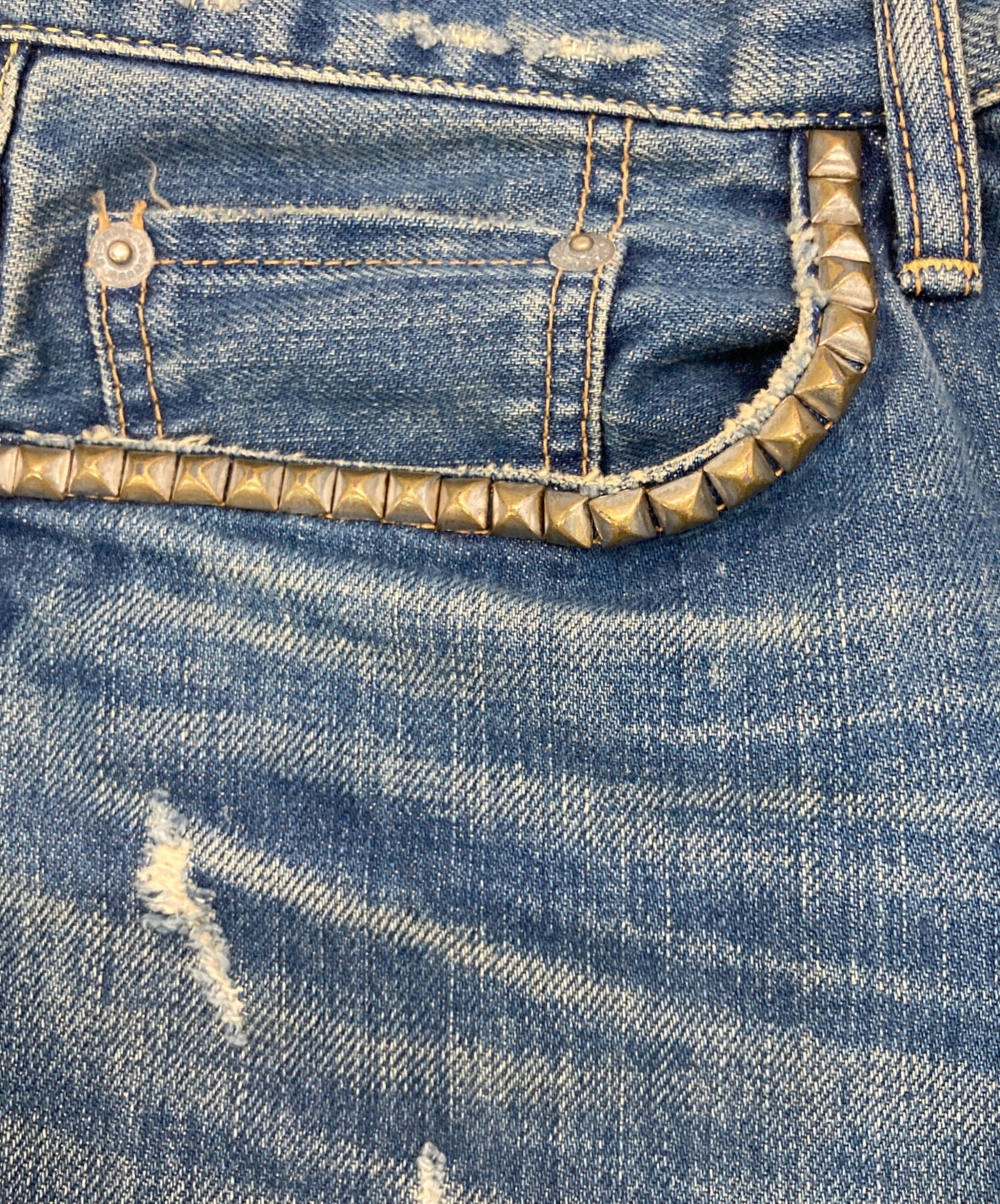 [Pre-owned] Hysteric Glamour Square Window Studded Denim Pants 02213AP14