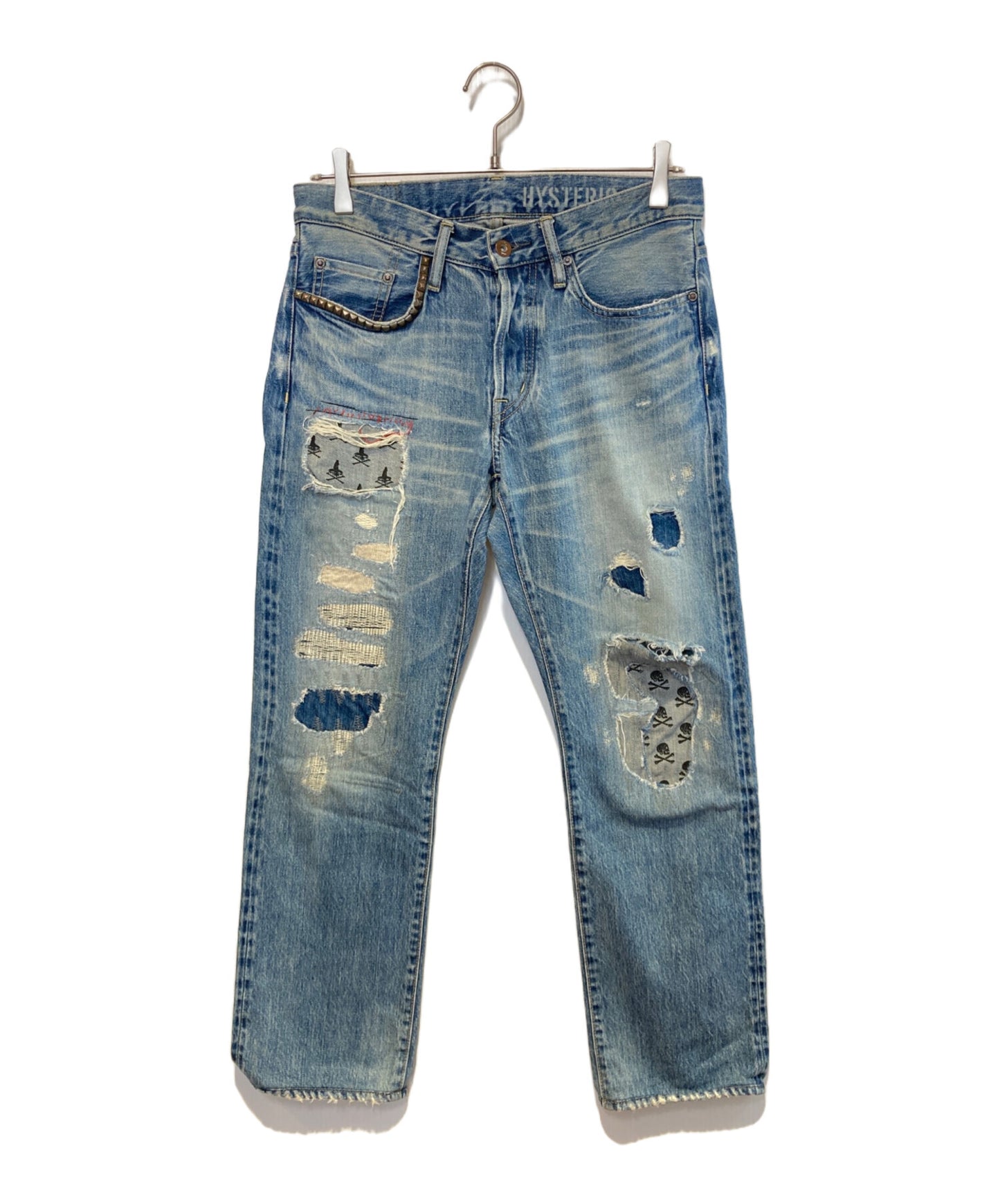 [Pre-owned] Hysteric Glamour Crash Repair Studded Denim Pants 0253AP19