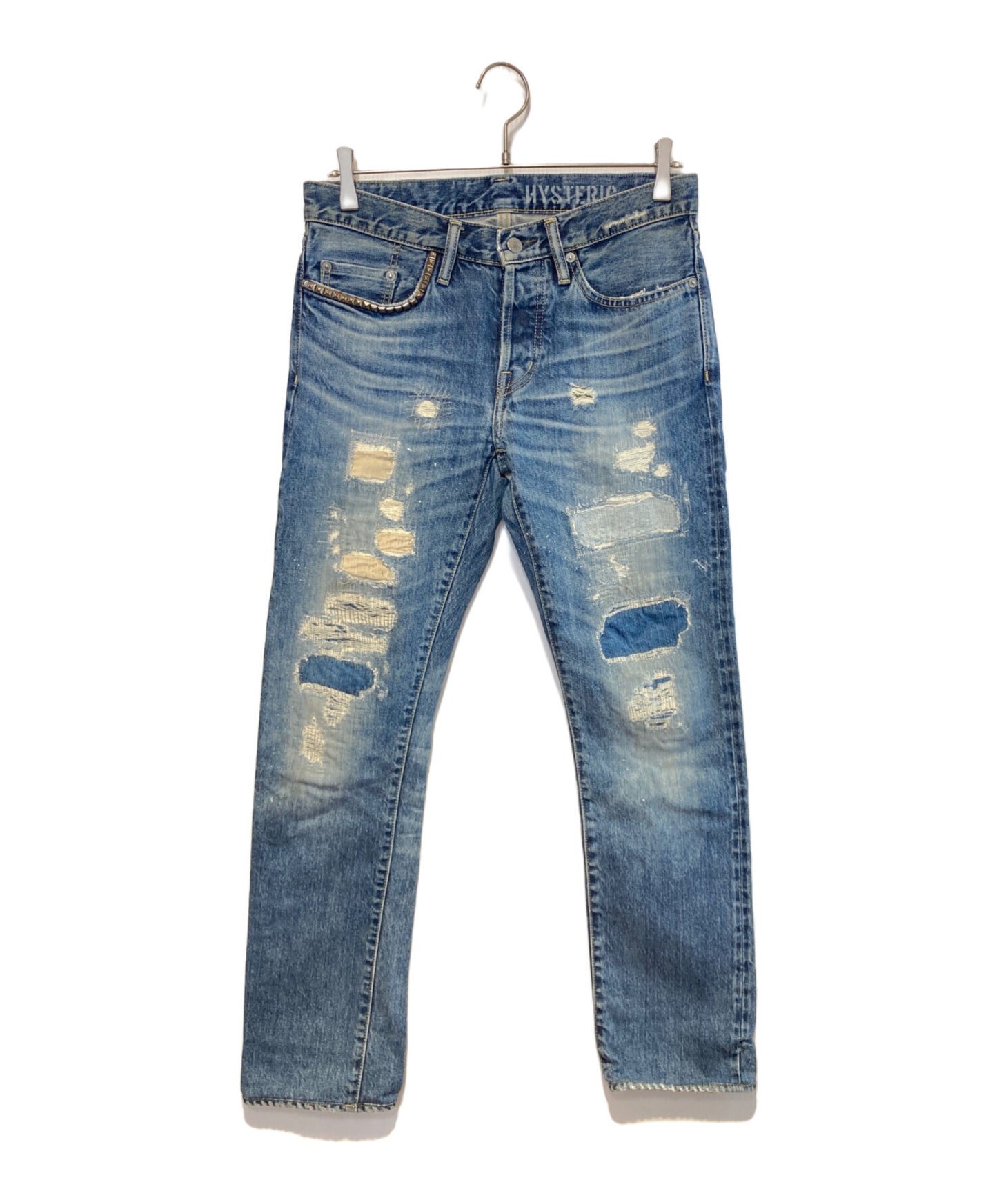 [Pre-owned] Hysteric Glamour Crash Repair Denim Pants 0242AP03