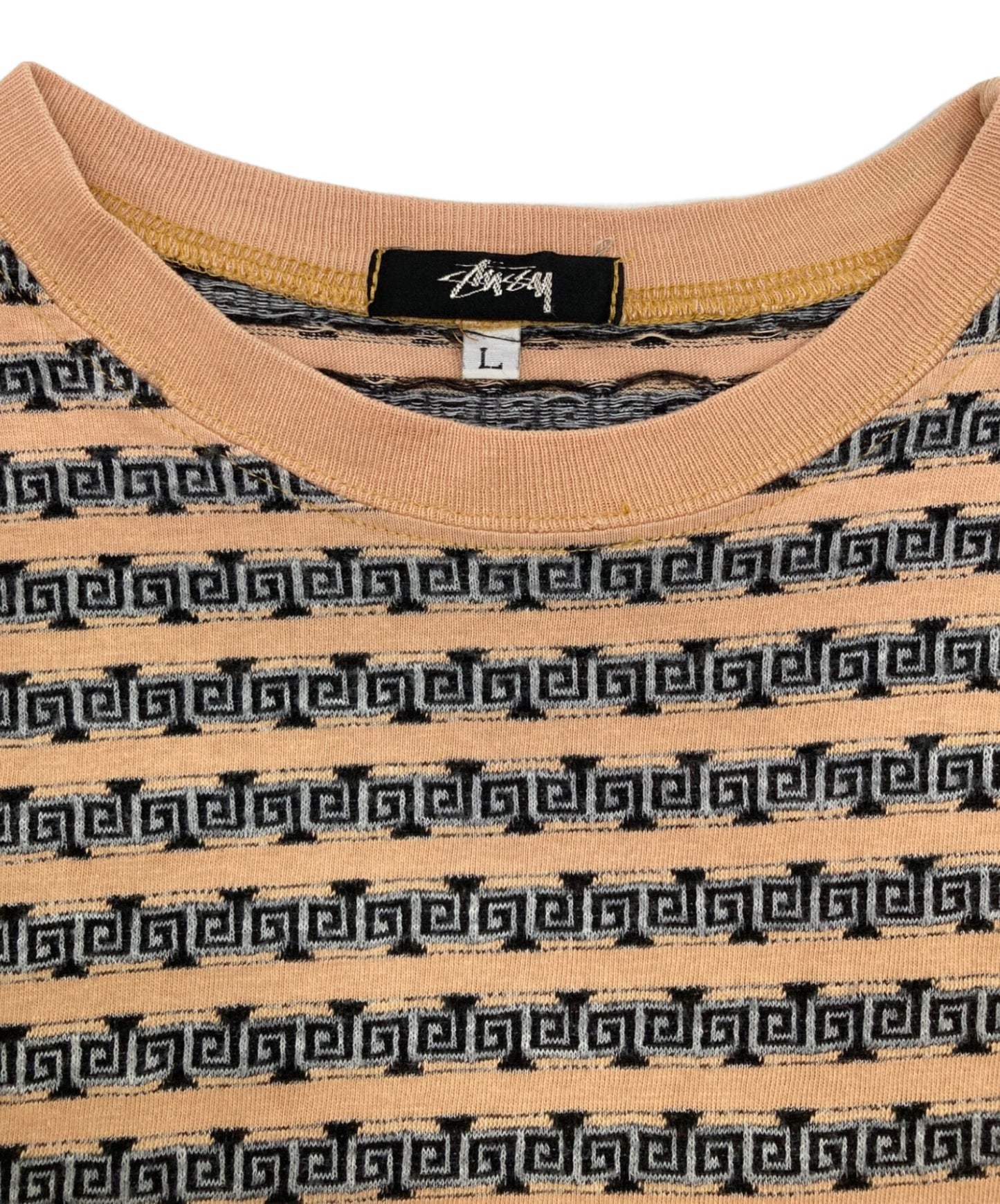 [Pre-owned] stussy crew-neck cut and sewn