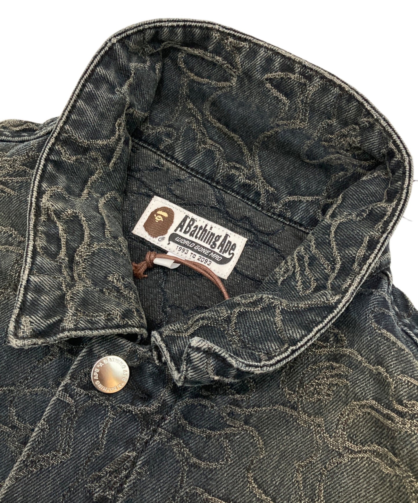 [Pre-owned] A BATHING APE LINE CAMO JACQUARD 13OZ DENIM JACKET 001ljl301310m