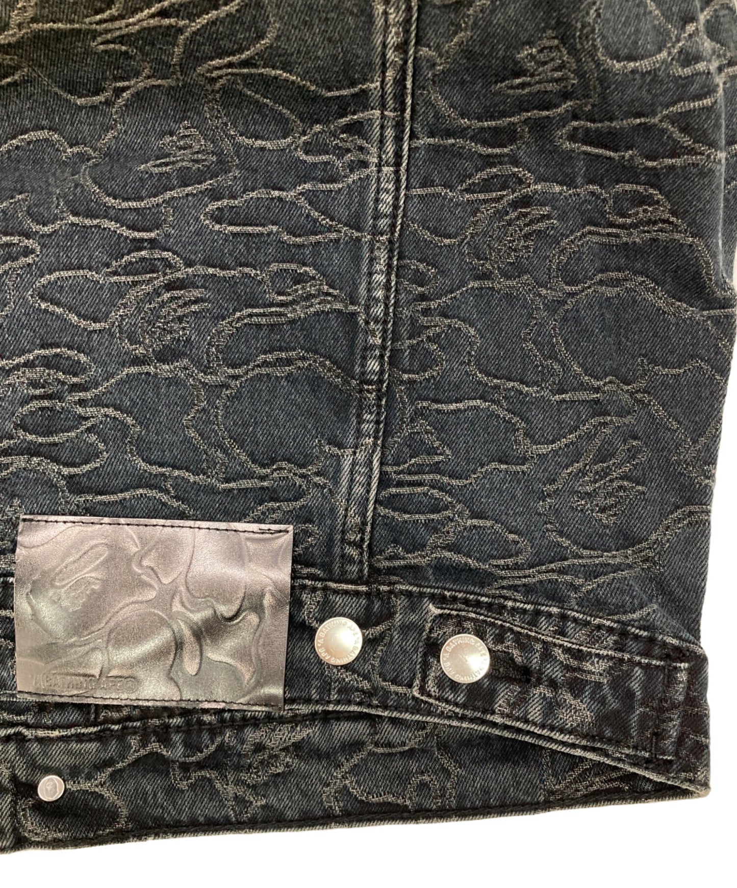 [Pre-owned] A BATHING APE LINE CAMO JACQUARD 13OZ DENIM JACKET 001ljl301310m