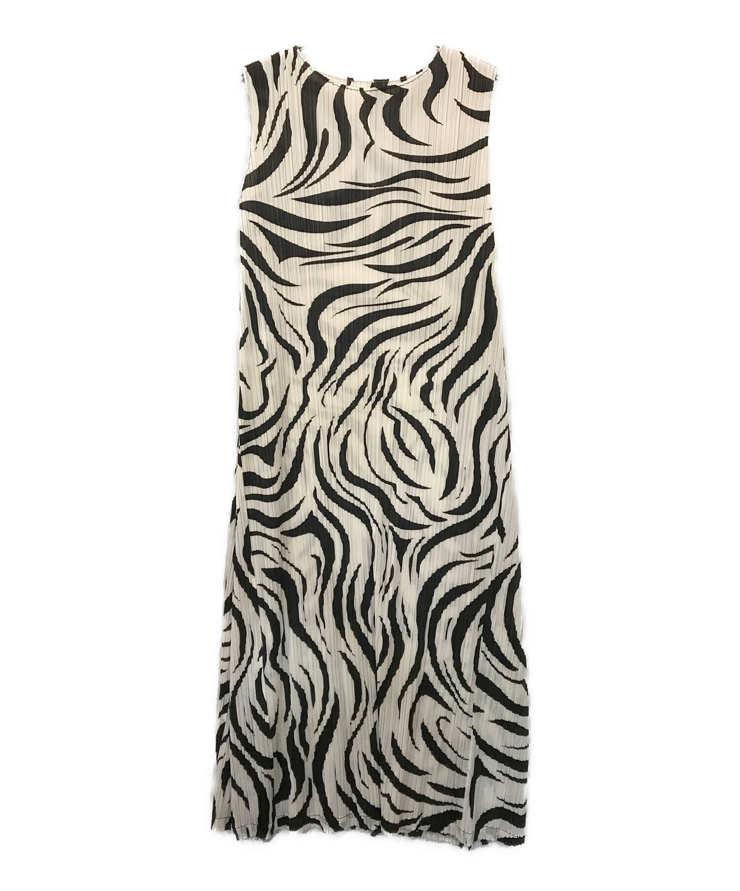 [Pre-owned] PLEATS PLEASE Zebra print pleated dress PP93-JH744